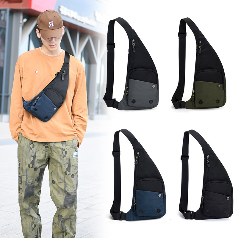 Cross-Border Outdoor Sports Chest Bag, Single Shoulder Crossbody Bag, Multifunctional Nylon Waterproof Hiking Travel Leisure Fashion Chest Bag