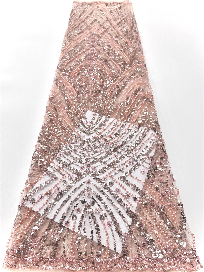 Moda europea y americana transfronteriza Oriente Medio África fiesta cena de moda vestido tela bordada perlas tela al por mayor