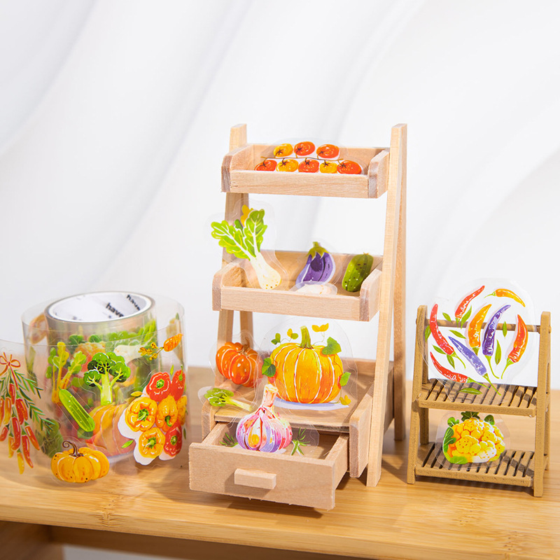 Hermoso día troquelado caja de cinta PET caja gourmet embalaje creativo cuenta manual cinta decorativa de bricolaje