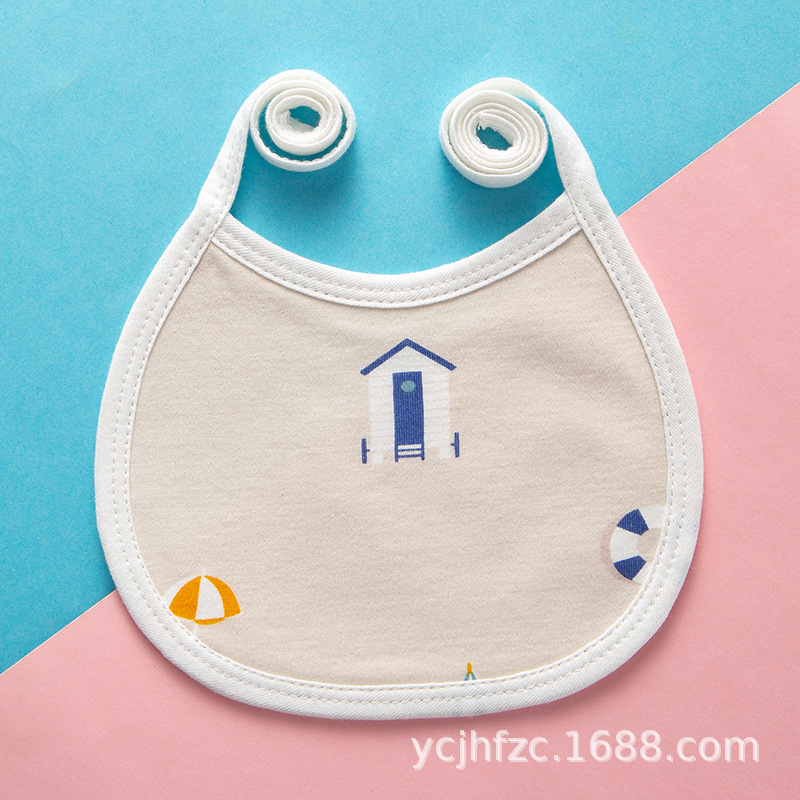 Bebé con cordones a prueba de agua babero recién nacido suministros bebé con cordones bebé babero de algodón