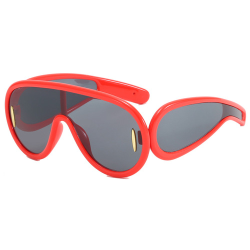  New Large Frame Personalized Sunglasses Toad Mirror Internet Celebrity Exaggerated Sunglasses Anti-UV Hip-Hop Glasses