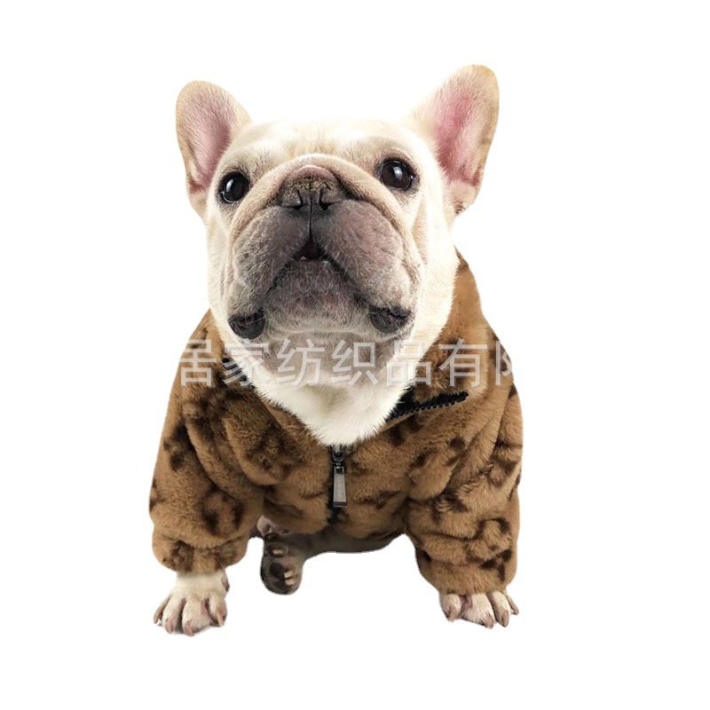 Marca de moda ropa para perros primavera y otoño capa de estampado de leopardo engrosada Teddy chenari Chihuahua ropa de marca de moda para mascotas