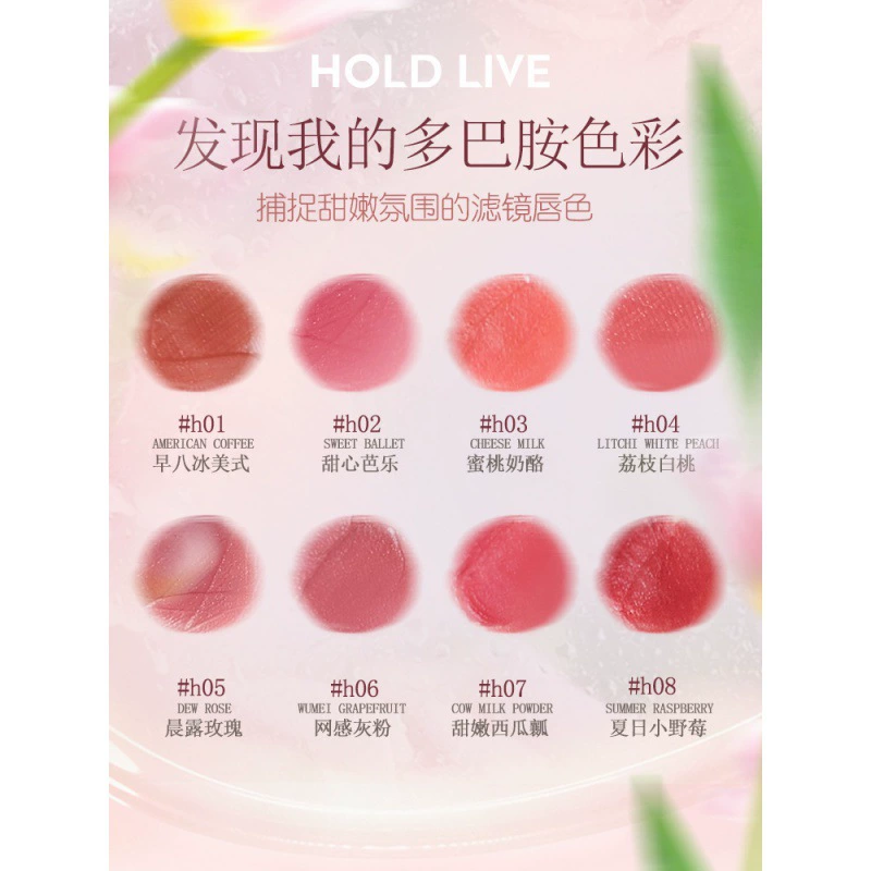 Lip Mud HOLD LIVE HL658, матовая бархатная жидкая помада, лёгкое стойкое тонирование