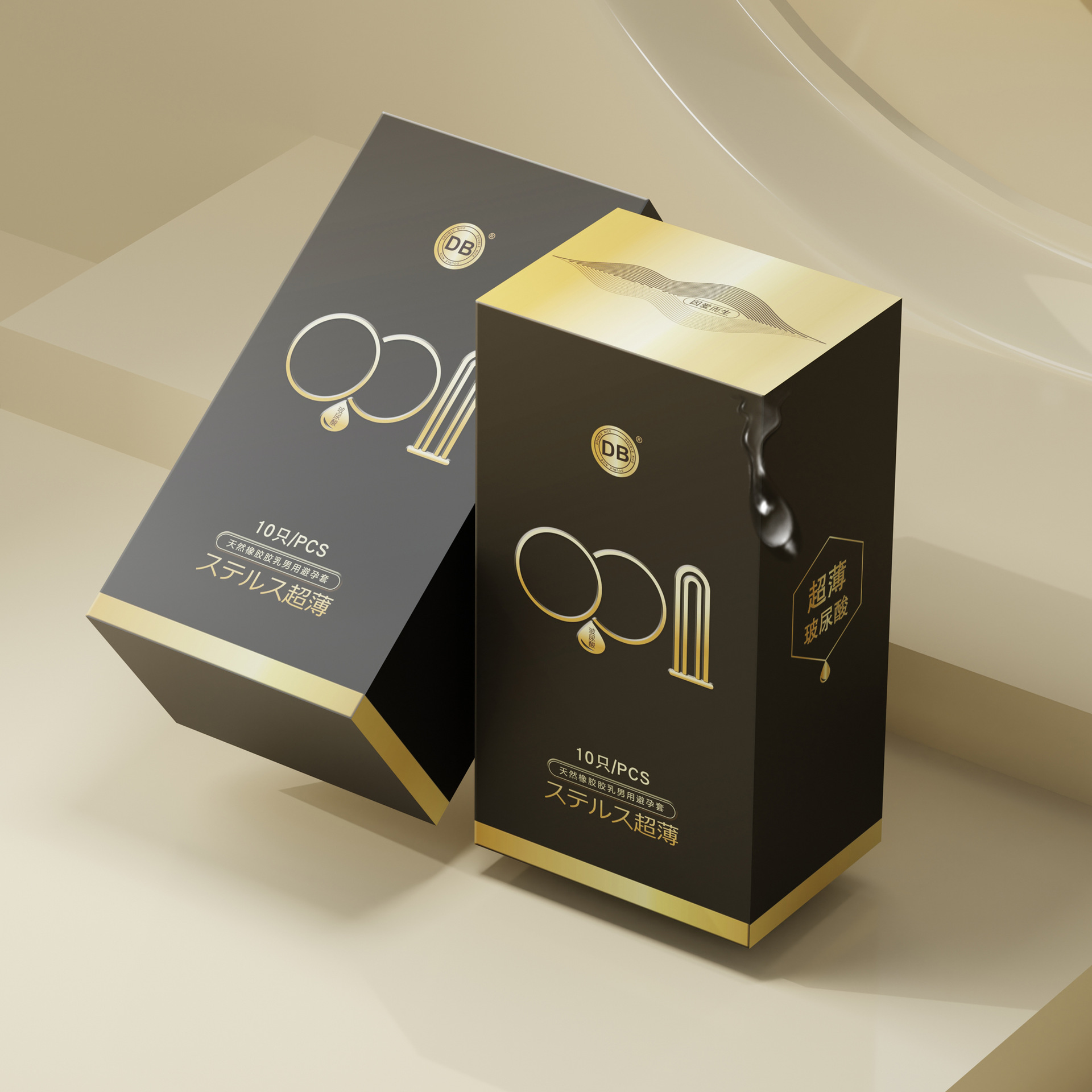 DB especial en forma de hilo de la cintura de punto flotante condón de ácido hialurónico condón adulto juguetes sexuales al por mayor