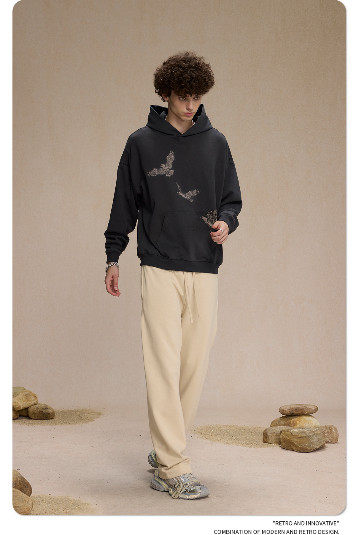 2024 New Product 430g White Ink Digital Direct Spray Printed Men's Trendy Brand Loose Hoodie for Couples_voghion.com