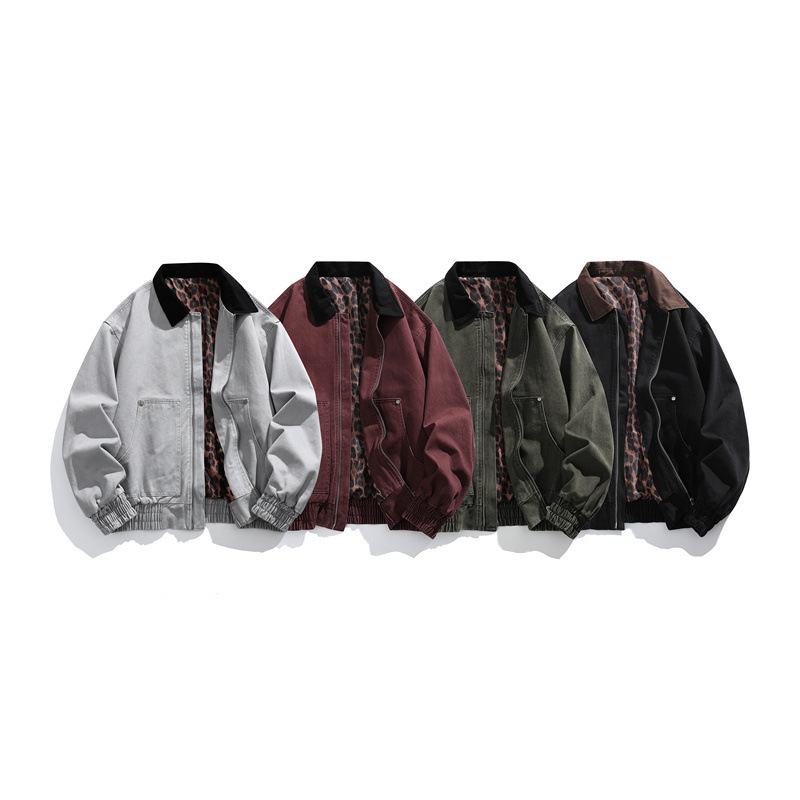 Foreign Trade Wholesale 2025 New Lapel Pure Cotton Washed Jacket Loose Casual Jacket