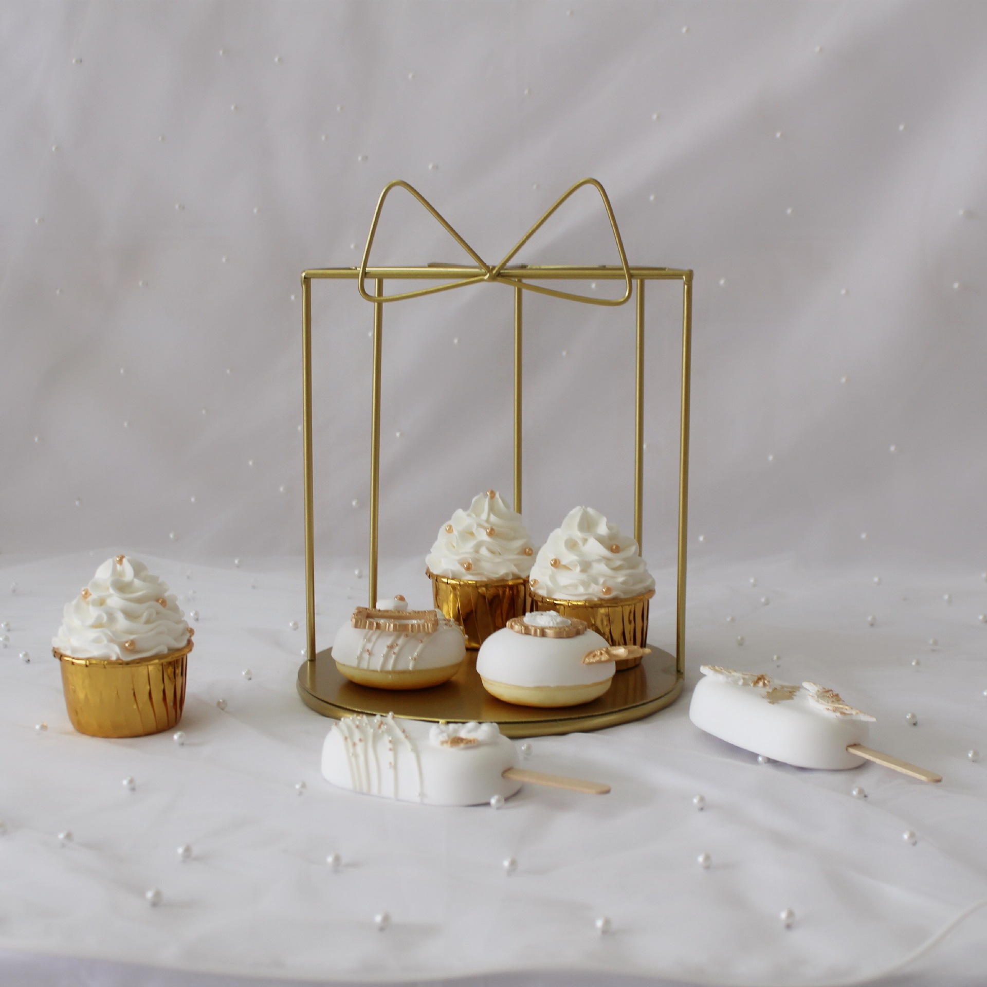 Línea simple bandeja de pastel postre soporte exhibición decoración la boda Europea props