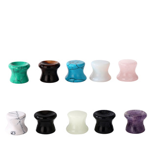 Cross-border wish Amazon Hot Puncture Jewelry European and American Fashion Natural Gem Concave Stone Ear Expander