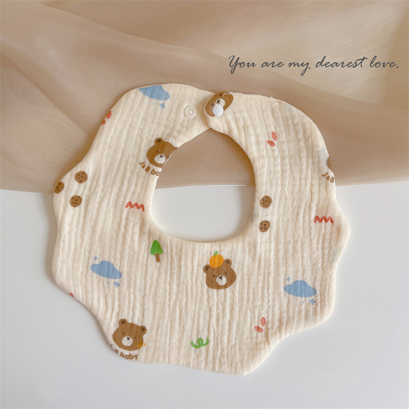 Babero de bebé de gasa de algodón babero del bebé impermeable escupir leche recién nacido babero ins primavera y verano