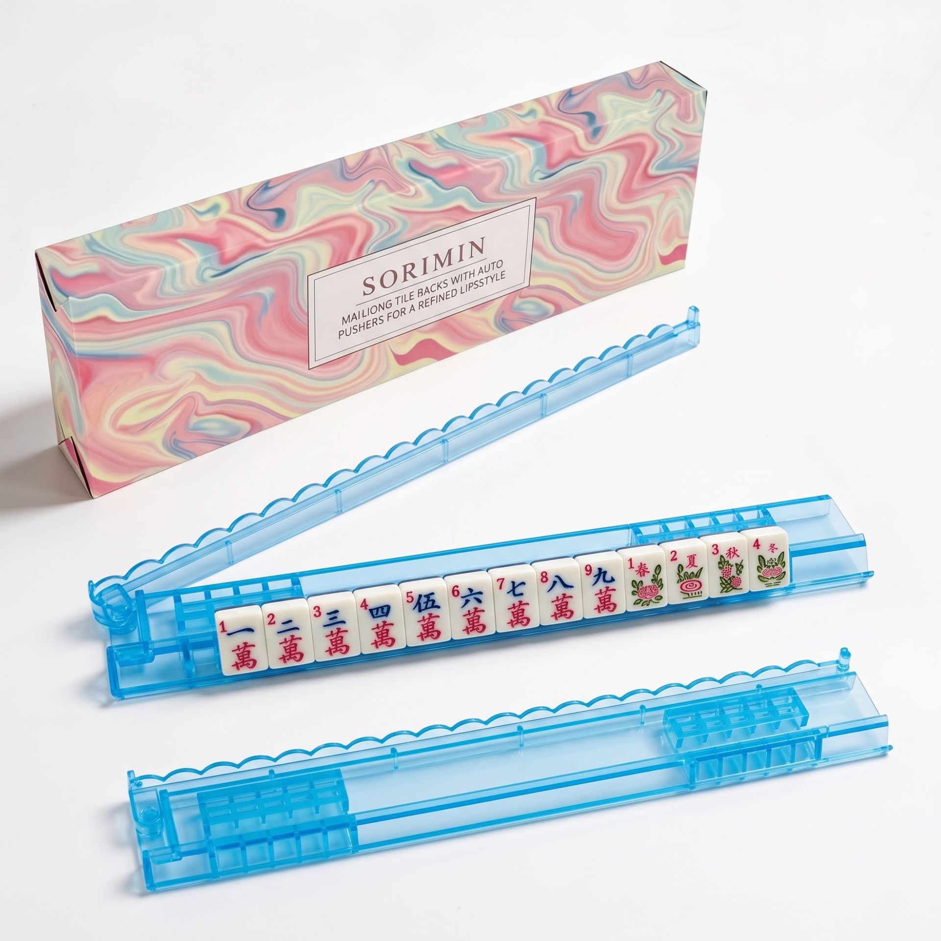 Amazon's new cross-border product 20inch is a wave-shaped measuring ruler with multiple colors, anti-slip mahjong tile ruler, and a two-in-one card sorting ruler