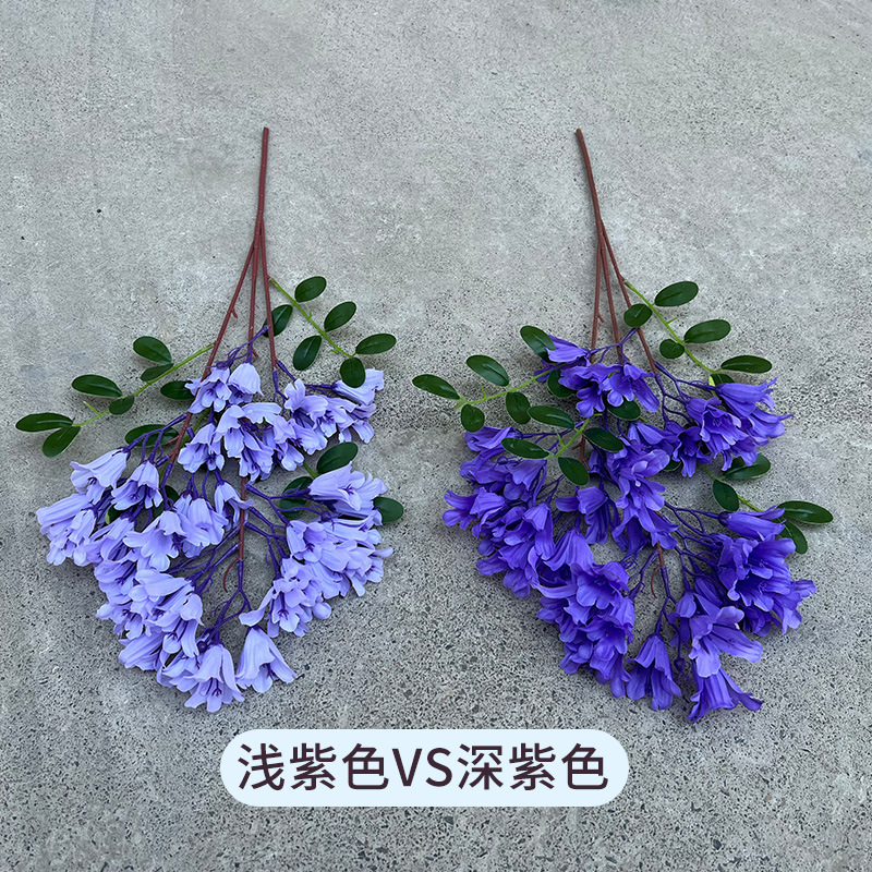 仿真蓝花楹批发工程绿植插花装饰紫丁香庭院花卉蓝紫婚礼摄影道具