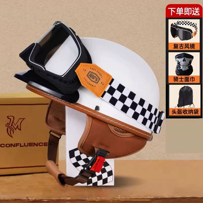 Motosiklet kaskı (dəbilqə) Women, Autumn and Winter Men's Motorcycle - bright-white-comes-with-goggles-face-towel-storage-bag-m