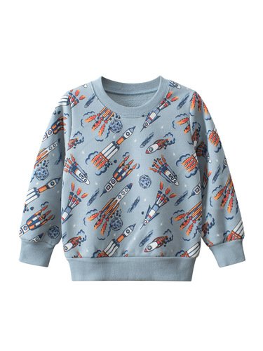 27kids Korean Version Children's Autumn/Winter Boys Hoodie with Fleece Cartoon Baby Clothing Live Stream