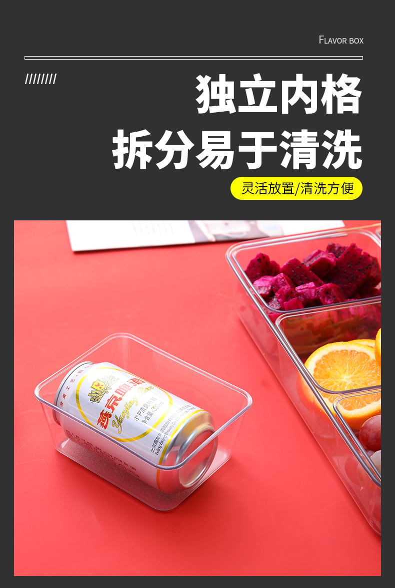 亚克力厨房用品套装商用摆摊冰粉配料盒食品展示留样盒带盖调味盒详情10