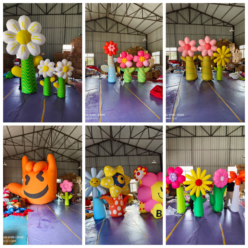 景区充气花朵气模大型商场美陈装饰中庭道具春天植物花朵组合装饰