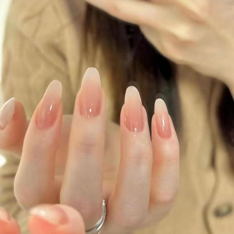 Zhenqian Mansi Temple onion color nail beauty stickers gentle Huafei touch face gradient wear nail fake nail removable nail piece