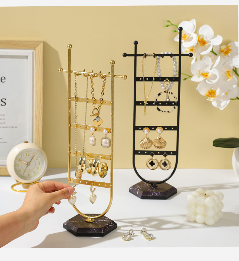 1 Set Quantity Metal Material 1 Set Metal Artistic U Shape Jewelry Display Earrings Necklace