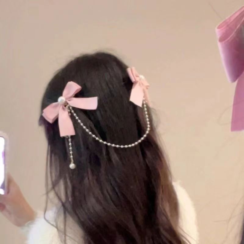 Niños broches de cabello de arco bebés mainstream público Sue joyeros de cabello de Año Nuevo niña perla roja tarjeta de cabello de Año Nuevo niña