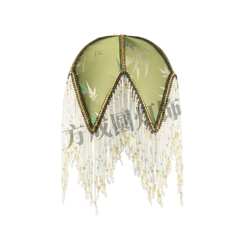 Lámpara de mesa con borlas de dormitorio retro francés, pantalla de lámpara decorativa de cabecera nórdica, pantalla de lámpara de lectura de escritorio de estudio, carcasa de lámpara