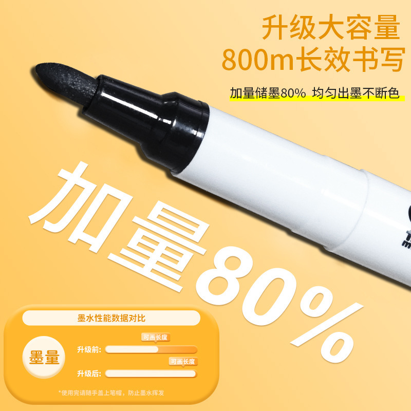 Bolígrafo de pizarra borrable de dos cabezas para maestros de pizarra de escritorio de negocios, lápiz de pizarra de agua negro, azul y rojo tricolor