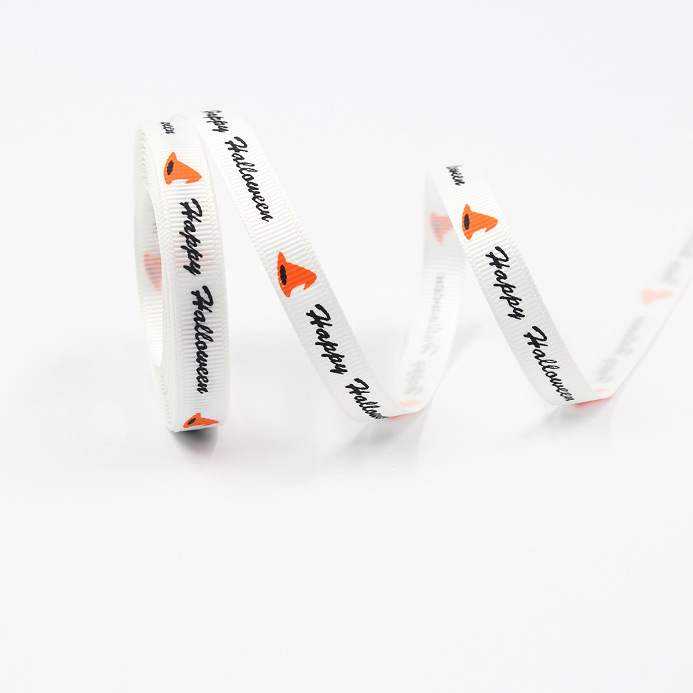 10mm cinta Halloween FIESTA DE Halloween escena decoración arco tocado material letras inglesas cinta de color sólido