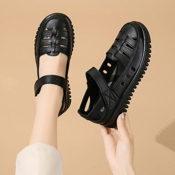 Foreign Trade Thick Sole with Roman Sandals Women's 2024 New Summer Soft Sole Comfortable Mother Shoes plus size Sandals
