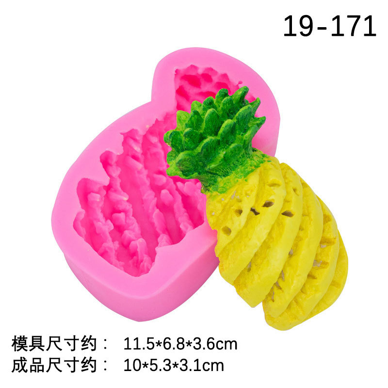 Tridimensional grande piña forma silicona molde fondant cake decoración aromaterapia yeso arcilla simulación DIY molde para hornear