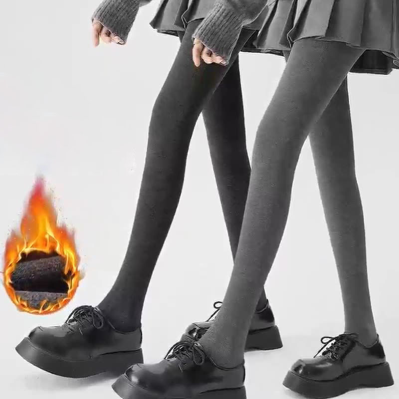 Autumn and winter fleece-lined, thickened, fine vertical striped gray leggings, ribbed cotton, suitable for wearing as outerwear, warm footed pants, women's tights Autumn and winter fleece-lined, thickened, fine vertical striped gray leggings, ribbed cotton, suitable for wearing as outerwear, warm footed pants, women's tights
