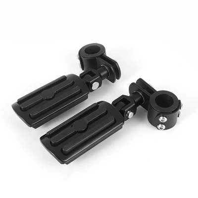 Glide Modified Aluminum Alloy Motorcycle pedals - 4-pedals-black-small-pedal-rings-black