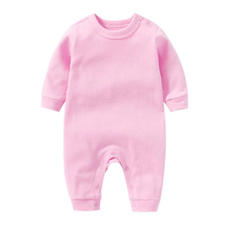 Детский комбинезон с длинным рукавом, пижама, демисезонный solid bodysuit для новорожденного