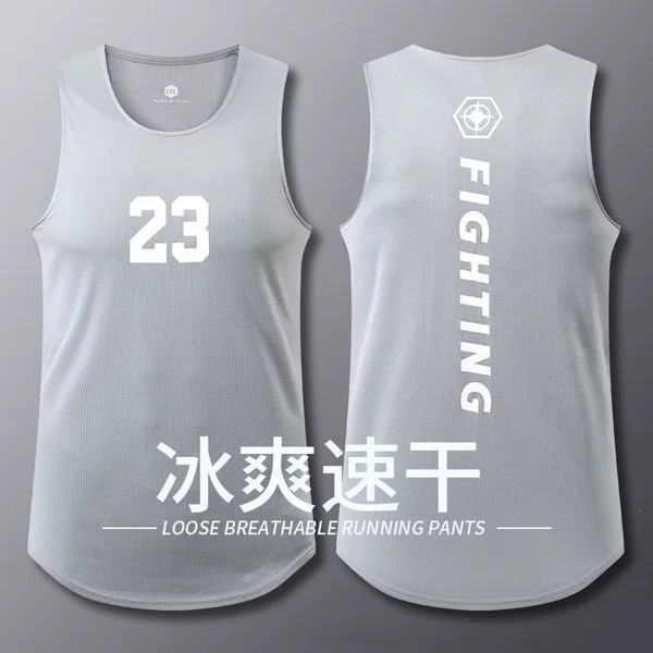 Men's basketball vest, sports quick-dry jersey, marathon sweat-absorbing sleeveless T-shirt, loose fit for fitness training and running, breathable