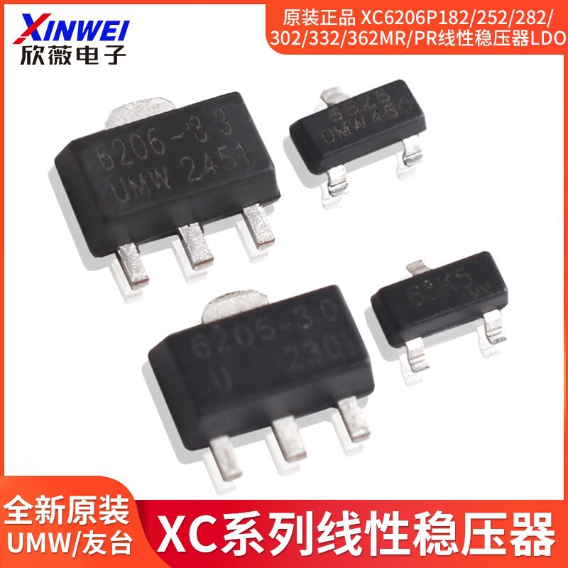 Original Genuine Umw Xc6206P182/252/282/302/332/362Mr/Pr Linear Regulator Ldo Original Genuine Umw Xc6206P182/252/282/302/332/362Mr/Pr Linear Regulator Ldo