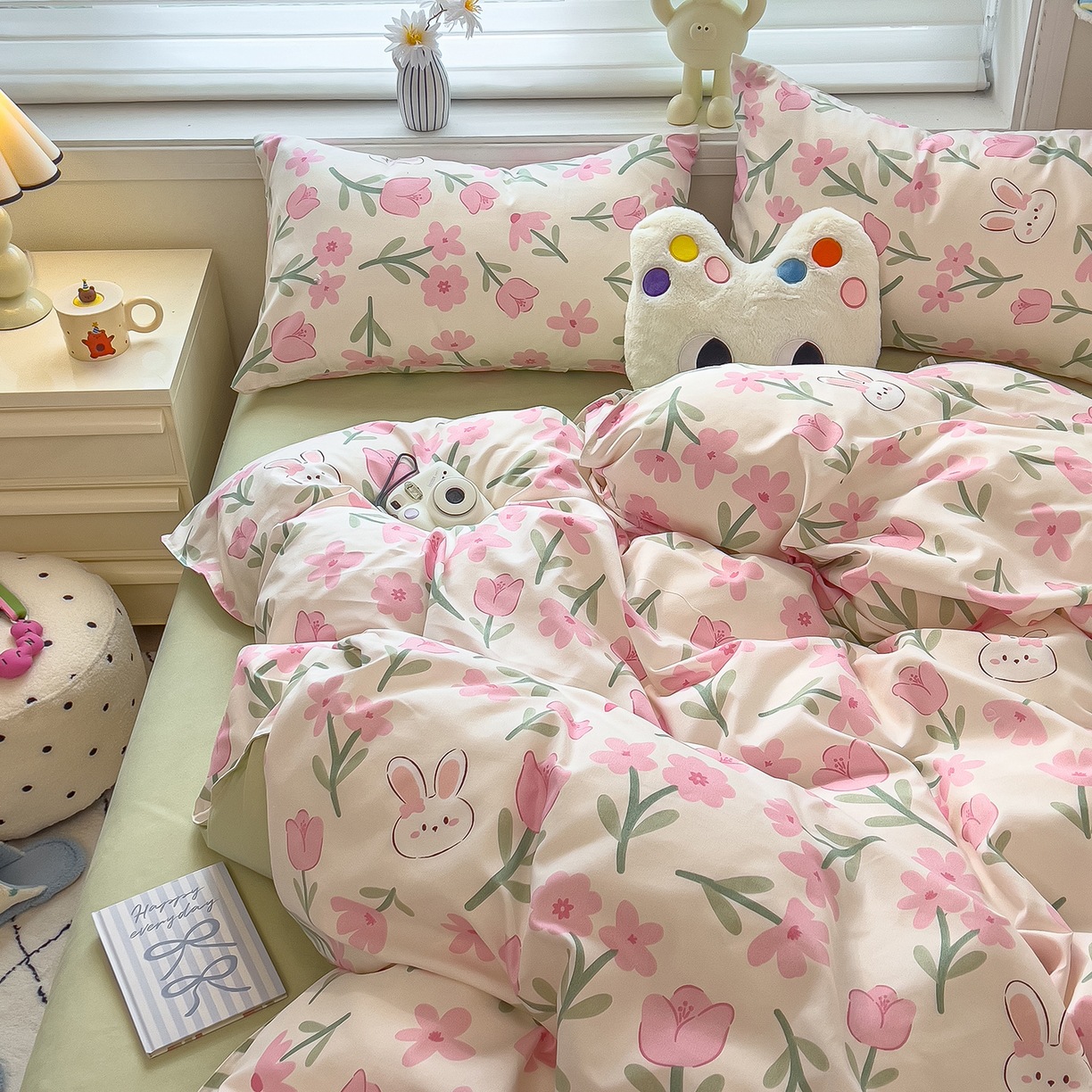 ins dormir desnudo cuatro piezas de sábanas de algodón imitación cubierta madre y bebé clase A dormitorio tres piezas de ropa de cama regalo