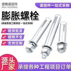 热镀锌碳钢膨胀螺栓加长彩锌外六角膨胀螺丝空调支架吊顶拉焊螺钉