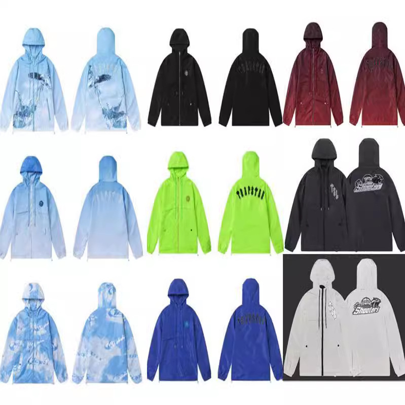 Cross-border Trapstar Mei Chao High Street Men's and Women's Hooded Jacket Embroidered Letter Loose Charge Jacket Zip Coat Trendy Cross-border Trapstar Mei Chao High Street Men's and Women's Hooded Jacket Embroidered Letter Loose Charge Jacket Zip Coat Trendy