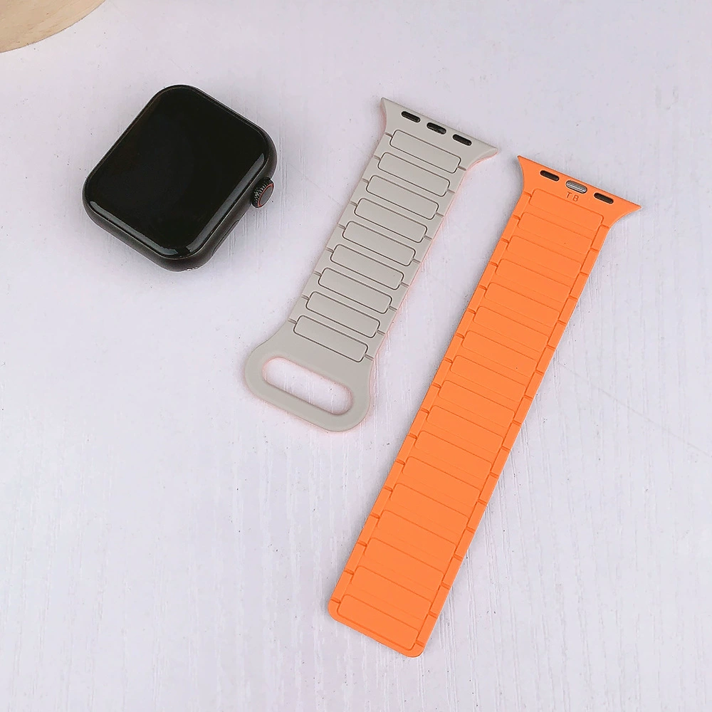 Подходит для Apple Watch1-11 поколения/Ultra3/SE3 второго поколения три бусины силиконовый магнитный ремешок