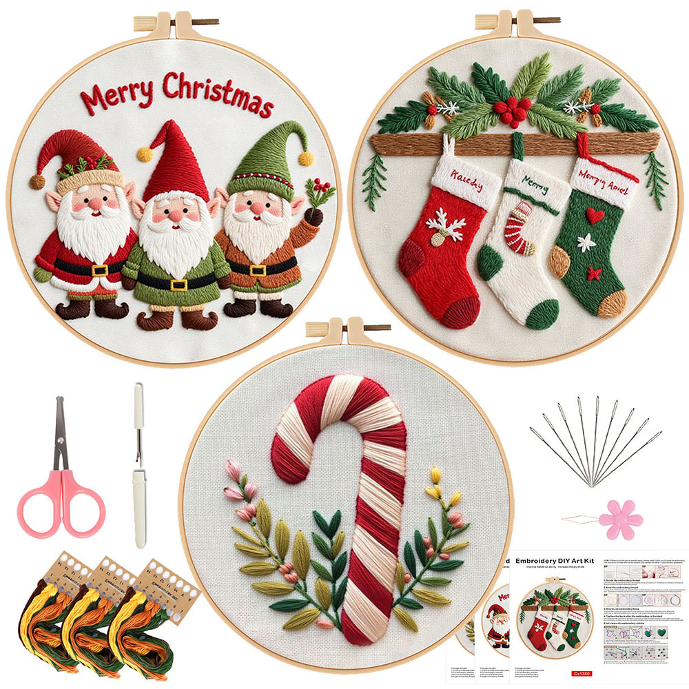 Nuevos productos originales bordados DIY materiales hechos a mano paquetes Feliz regalo de Navidad Amazon venta caliente transfronteriza Inglés