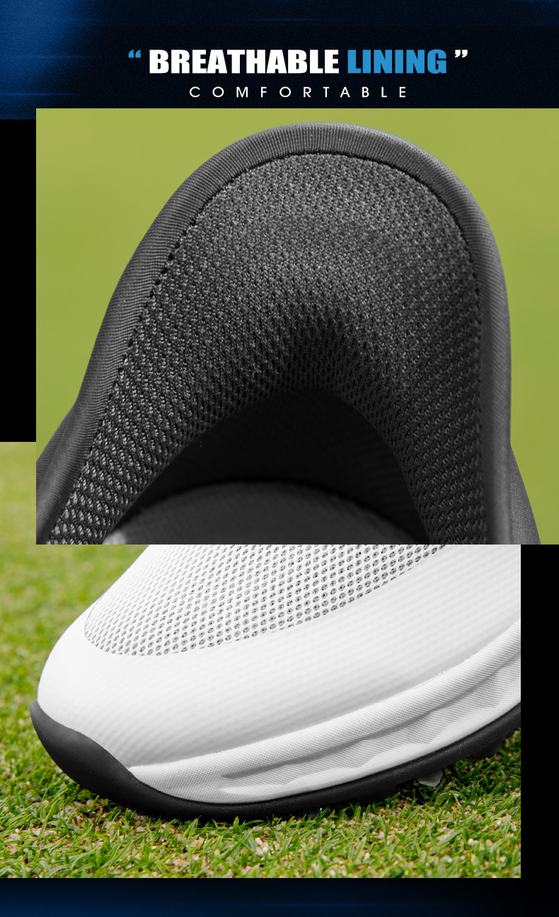 Giày golf nam PGM đế đệm phục hồi, lưới thoáng khí chống trơn trượt — XZ443-Lingyun Xám chi tiết 15