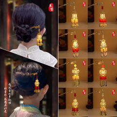 中秋发饰灯笼发簪会发光儿童古风汉服头饰小女孩古装发饰宫灯发钗