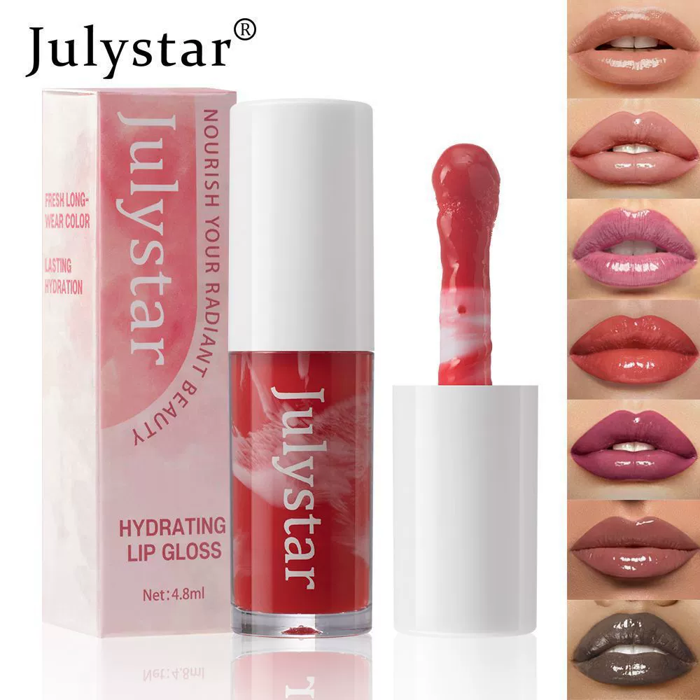 Julystar Marble глянцевый блеск для губ, праймер для макияжа, 7 цветов, эффект зеркала, уход за губами