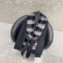 2025秋冬新款LP老钱风黑色进口水貂毛中长款双面羊绒大衣外套女