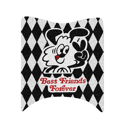 Silk Ring Pad Pad Electric – Electric vehicle foot mat - black-and-white-plaid-rabbit
