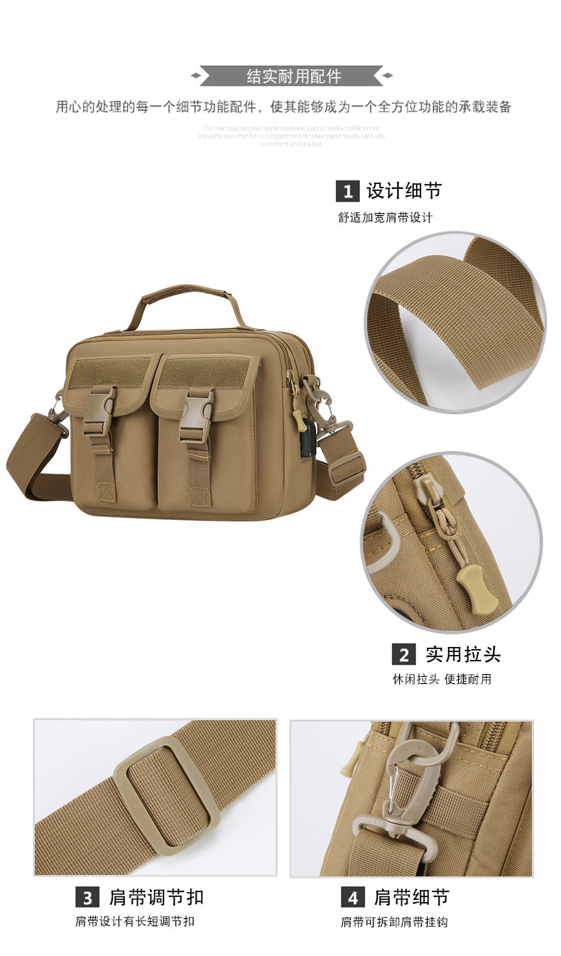 Single-shoulder bag, outdoor tactical multi-functional USB charging crossbody bag, military camouflage backpack, travel outdoor cycling bag undefined