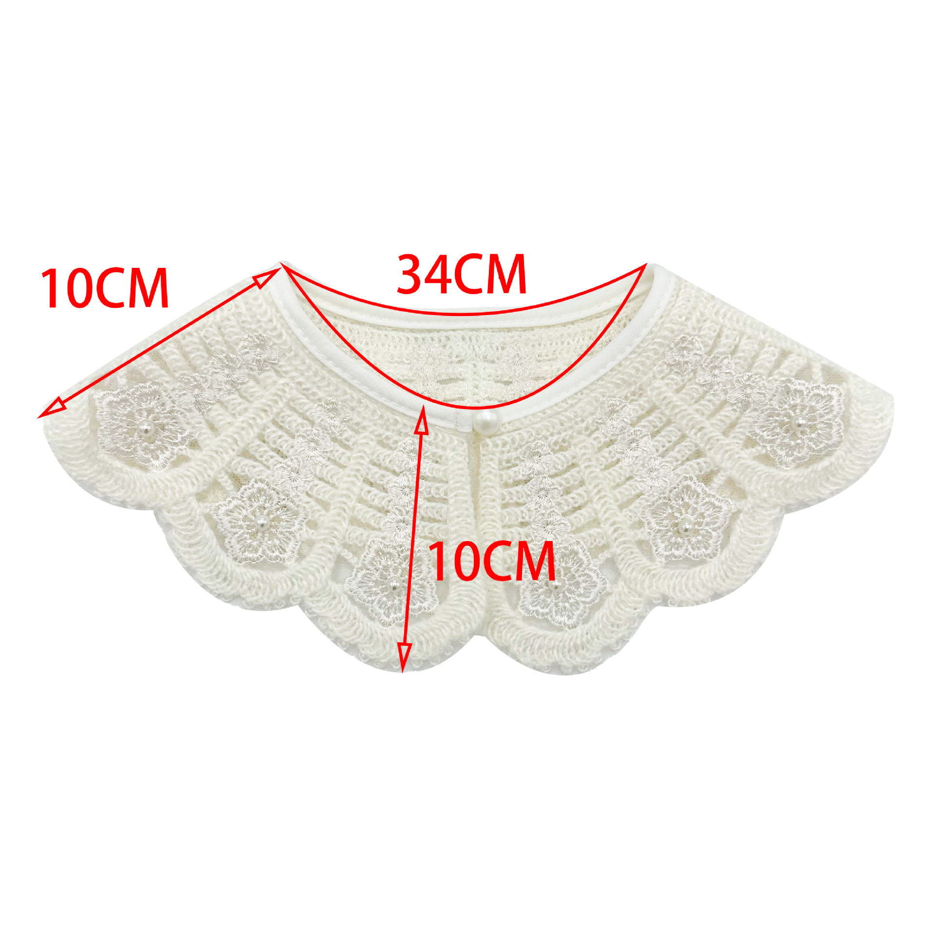 Encaje bordado collar flor pastoral estilo perla hebilla falso ropa a juego falda camisa accesorios decorativos en stock