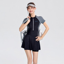 2026舒漫新款爆款半袖裙式连体泳衣女高级感大码显瘦温泉游泳