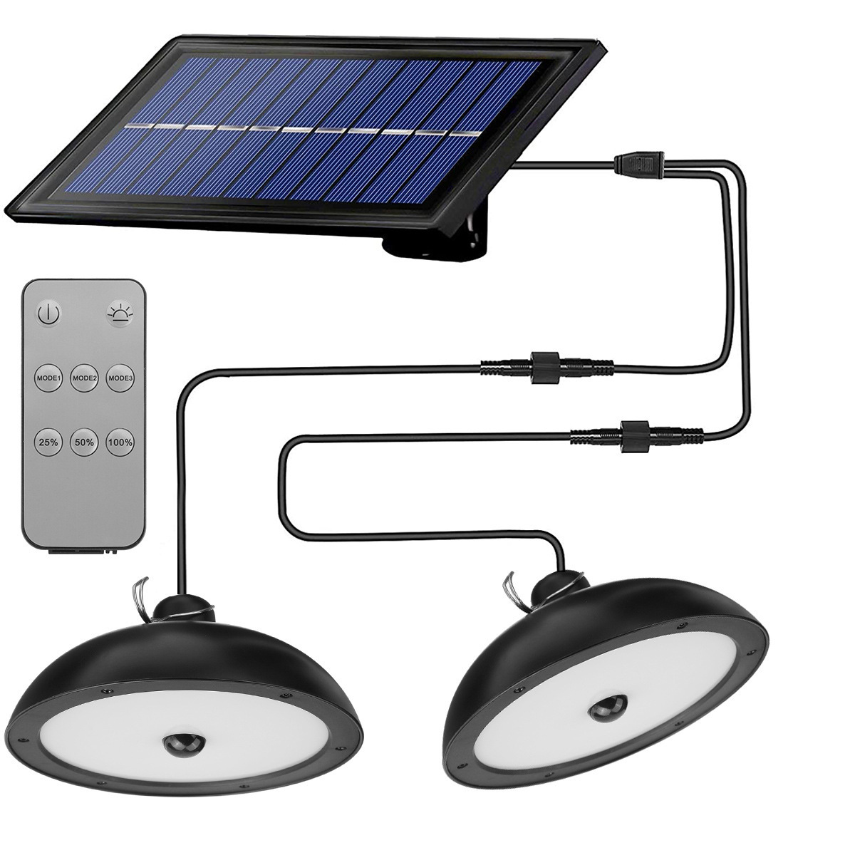New generation solar pendant light LED indoor high brightness outdoor dual head waterproof dining lamp ultra bright retro bulb lamp