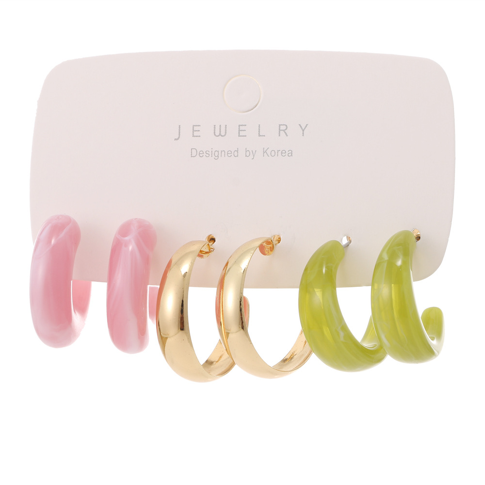 Daily Occasion 1 Set Retro C Shape Tree Alloy Women's Earrings Ear Studs