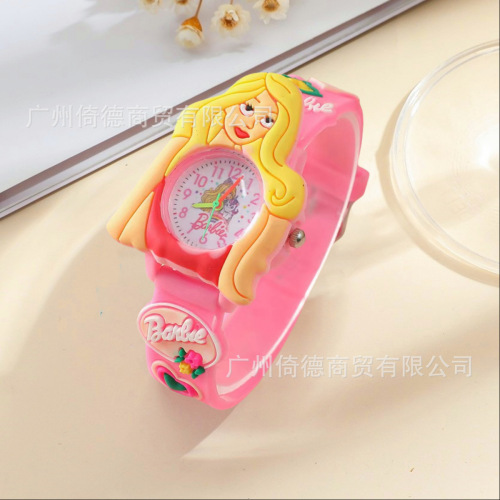 2025 Hot Selling New Children's Watch with Cute Cartoon Girl Face Quartz 3D Student Activity Gift