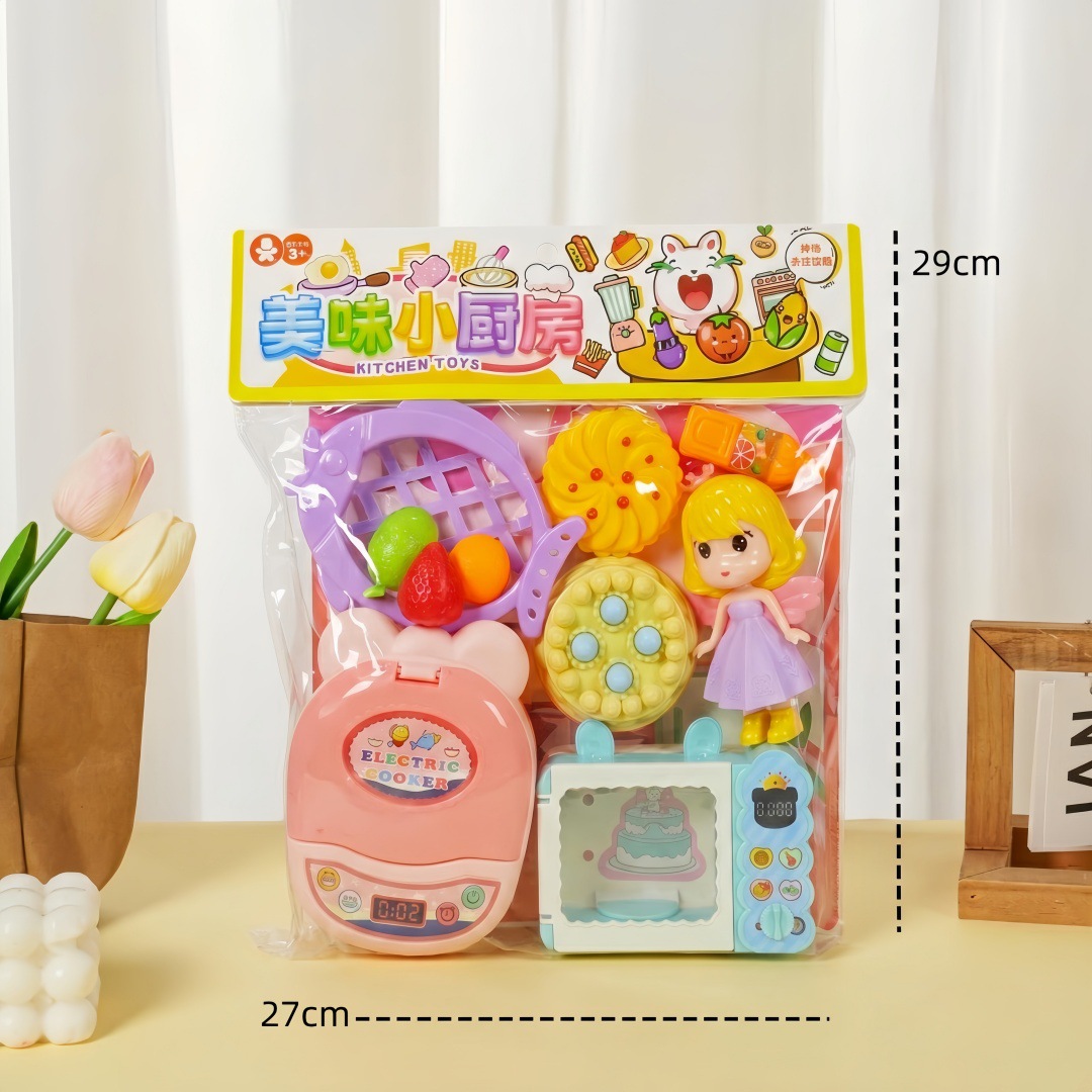 Casa de juegos para niños colección de juguetes de simulación para niños cajero juguetes cake corte fruta supermercado cajero traje image 14