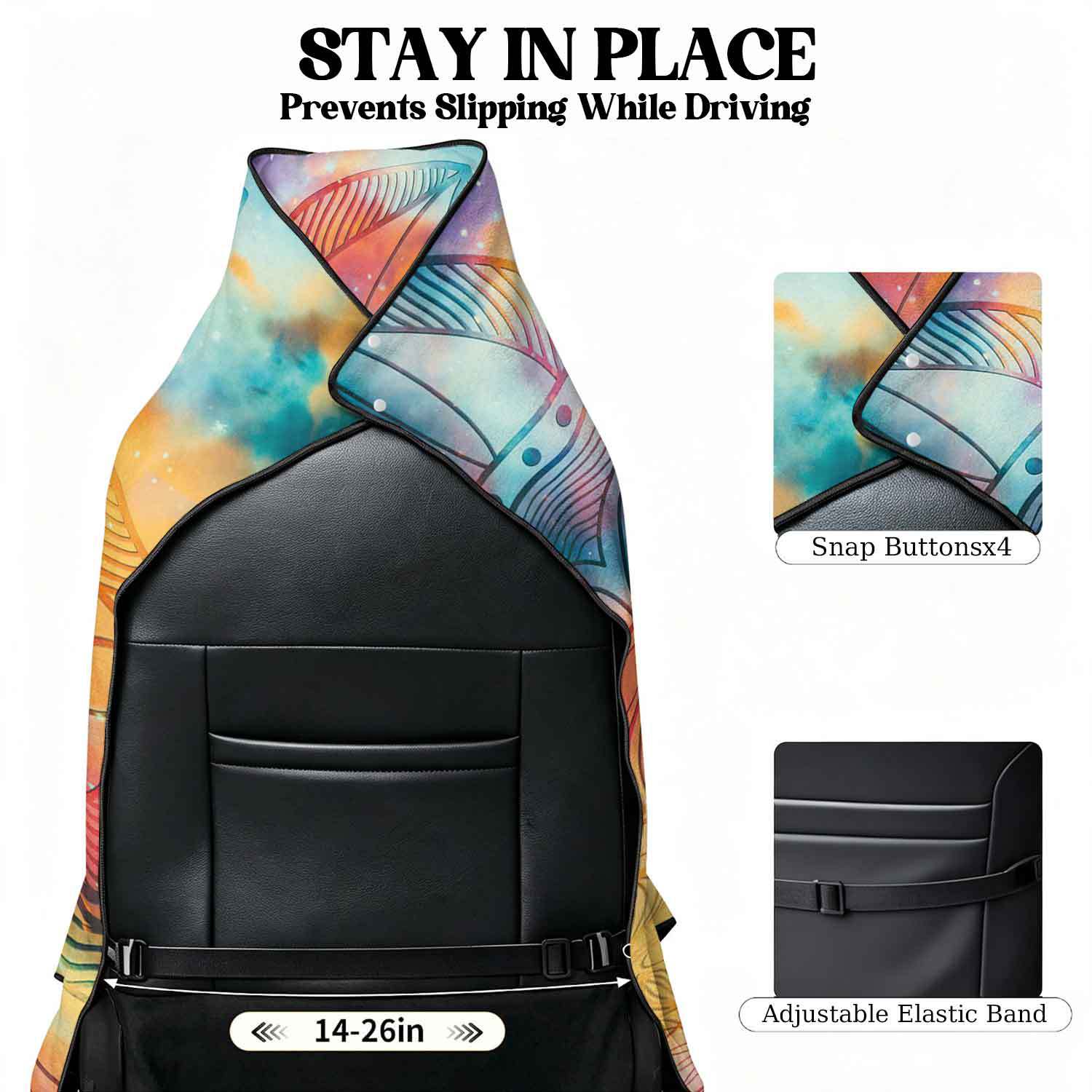 Printed bath towel and car seat cover 2-in-1, ultra-fine fiber outdoor beach and car dual-use universal seat cushion